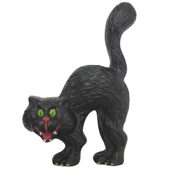 Russ Jewelry - Russ Black Cat Halloween C-Clasp Pin Brooch, Signed K460